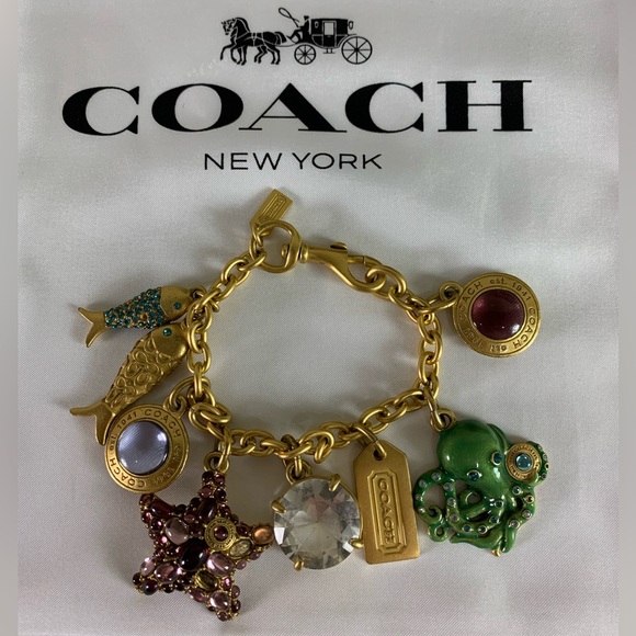 NEW $750 LIMITED EDITION COLLECTIBLE COACH BEACH STARFISH Y2K CHARM BRACELET - Picture 1 of 11